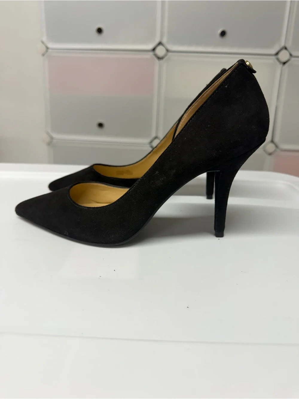 Michael Kors Black Suede Pointed Toe D'Orsay Pumps
